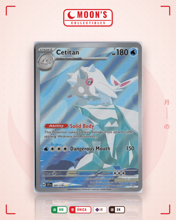Carta Pokémon Cetitan · Surging Sparks #201/191 (NM) — pieza única en Moon's Collectibles México