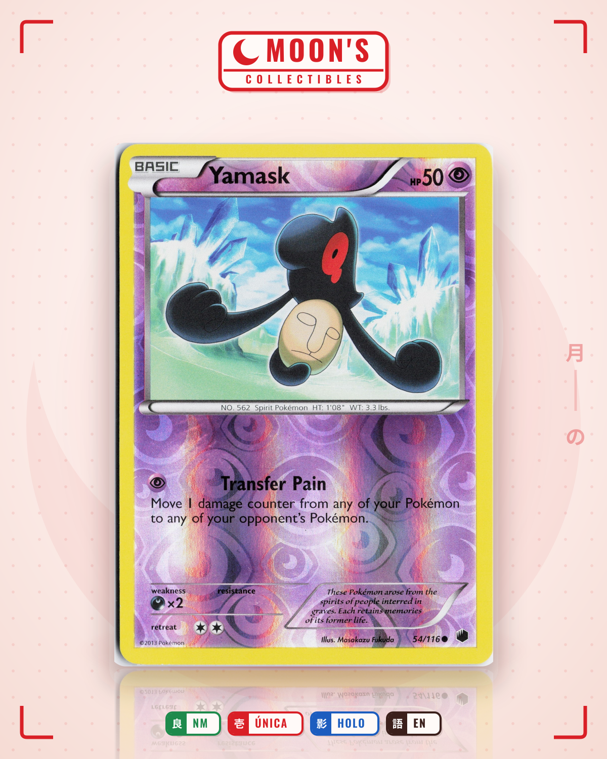 Carta Pokémon Yamask · Plasma Freeze #54/116 (NM) — pieza única en Moon's Collectibles México