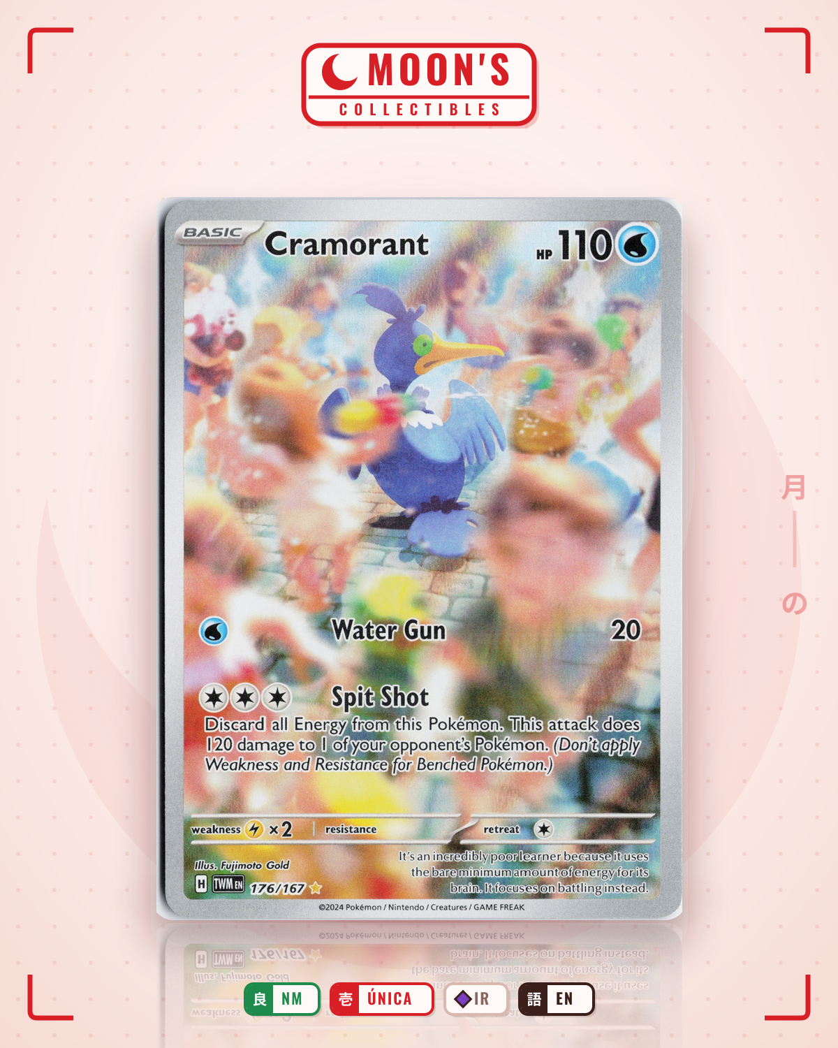 Carta Pokémon Cramorant · Twilight Masquerade #176/167 (NM) — pieza única en Moon's Collectibles México