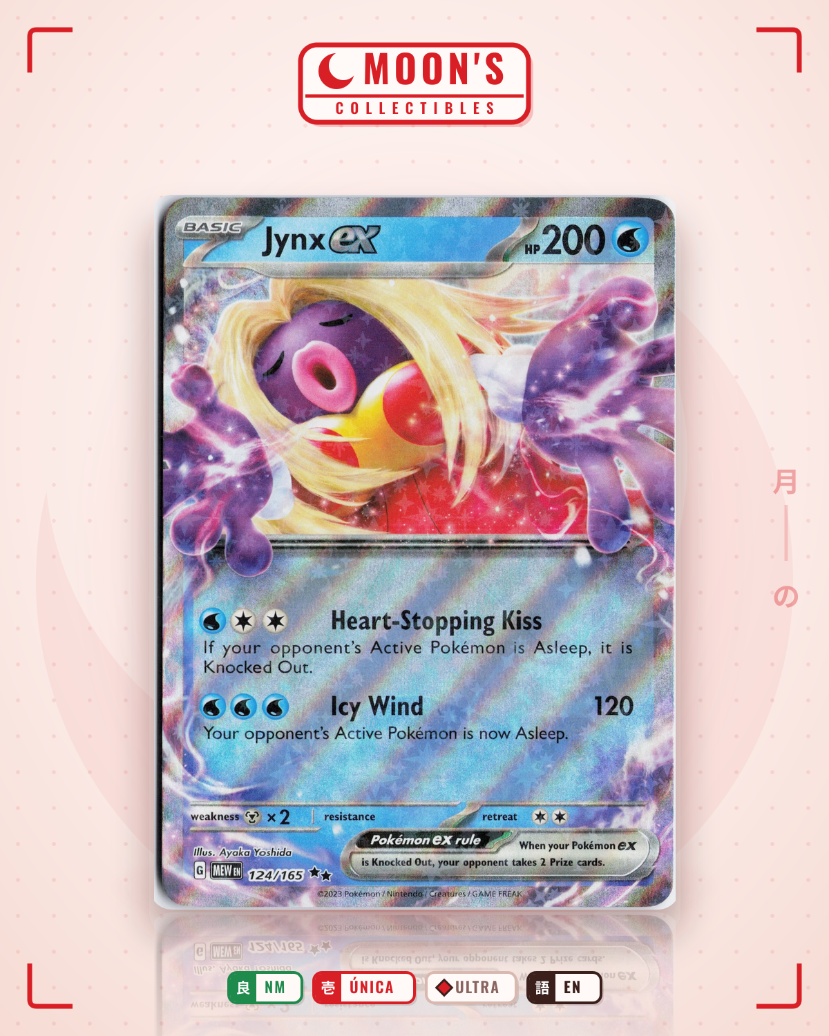 Carta Pokémon Jynx ex · 151 #124/165 (NM) — pieza única en Moon's Collectibles México