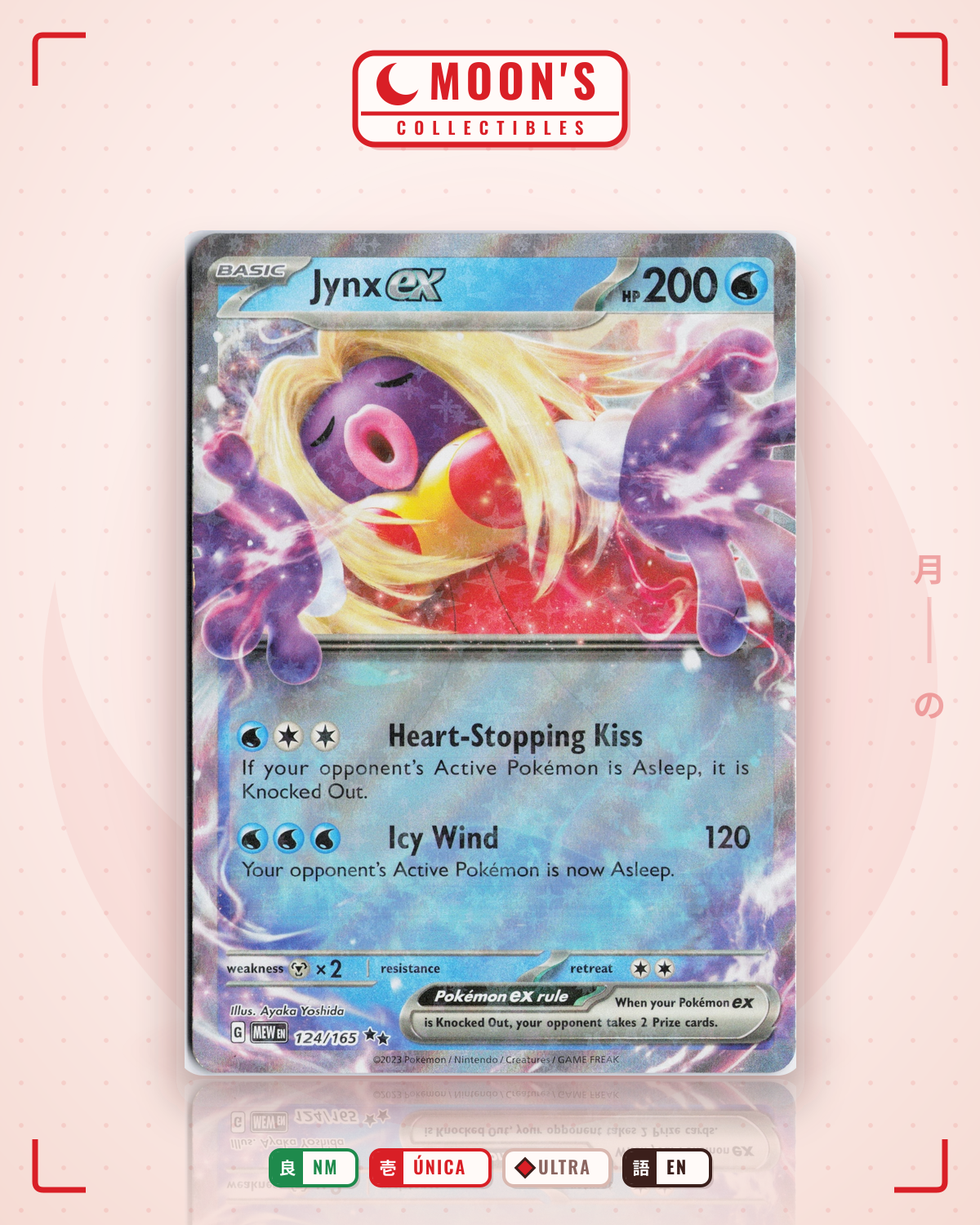 Carta Pokémon Jynx ex · 151 #124/165 (NM) — pieza única en Moon's Collectibles México