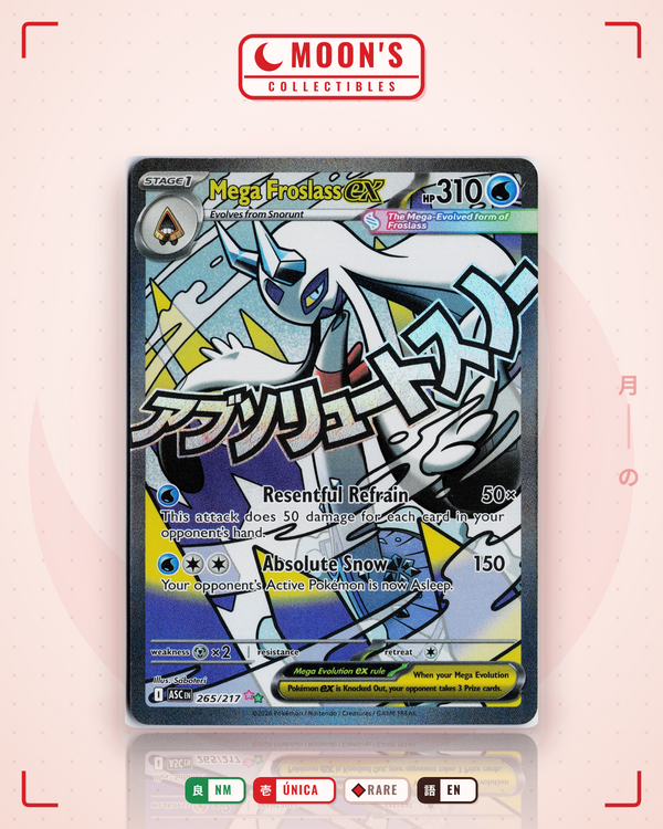 Carta Pokémon Mega Froslass ex · Ascended Heroes #265/217 (NM) — pieza única en Moon's Collectibles México