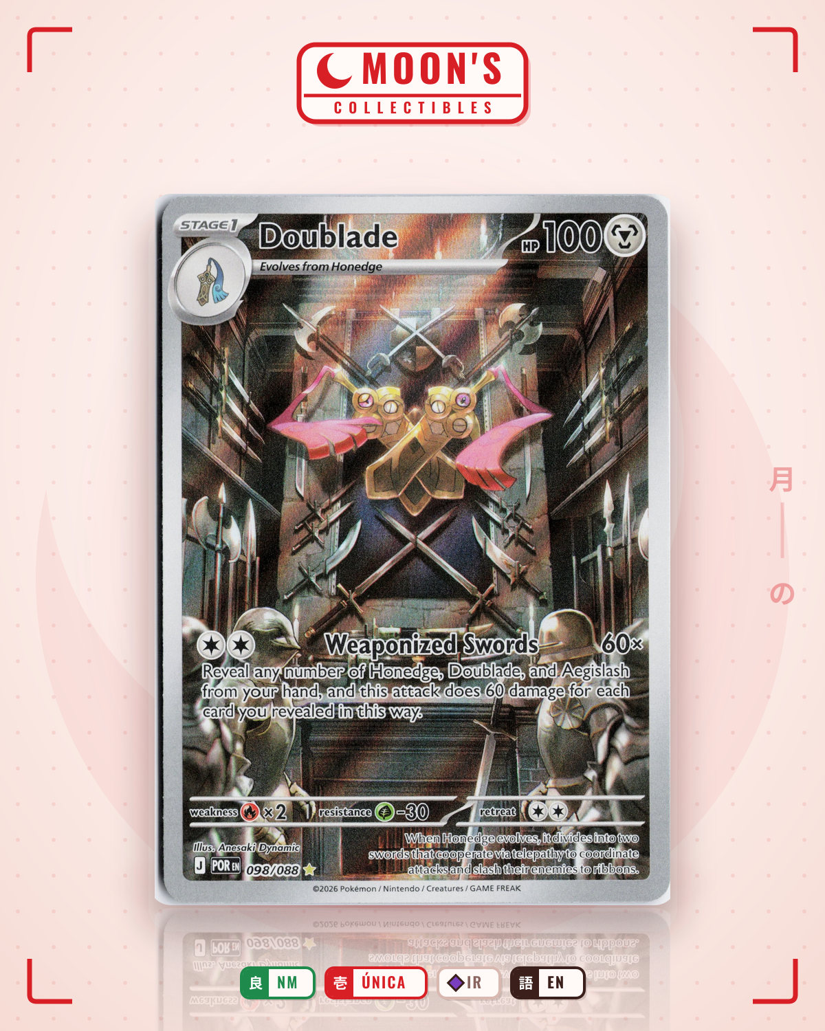 Carta Pokémon Doublade · Perfect Order #098/088 (NM) — pieza única en Moon's Collectibles México