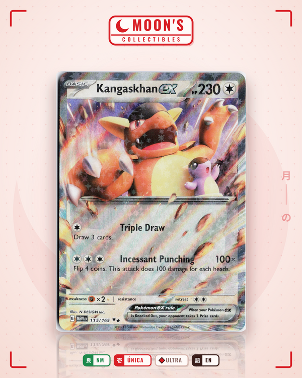Carta Pokémon Kangaskhan ex · 151 #115/165 (NM) — pieza única en Moon's Collectibles México