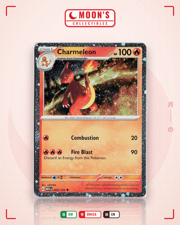 Carta Pokémon Charmeleon · 151 #005/165 (NM) — pieza única en Moon's Collectibles México