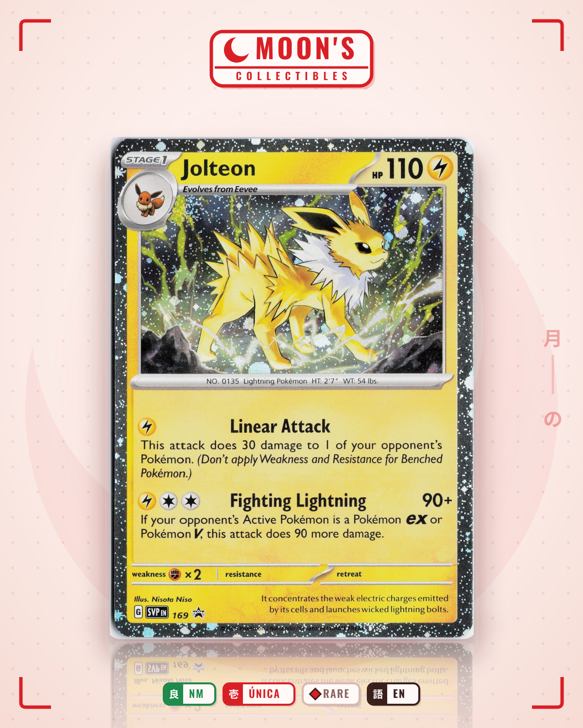 Carta Pokémon Jolteon · Scarlet & Violet Black Star Promos #169 (NM) — pieza única en Moon's Collectibles México