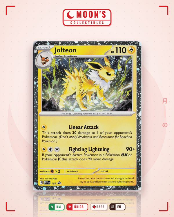 Carta Pokémon Jolteon · Scarlet & Violet Black Star Promos #169 (NM) — pieza única en Moon's Collectibles México