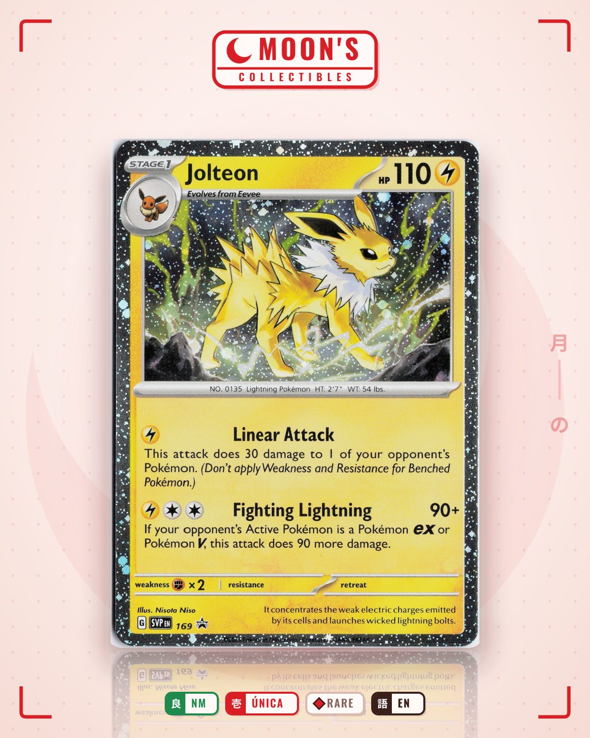 Carta Pokémon Jolteon · Scarlet & Violet Black Star Promos #169 (NM) — pieza única en Moon's Collectibles México