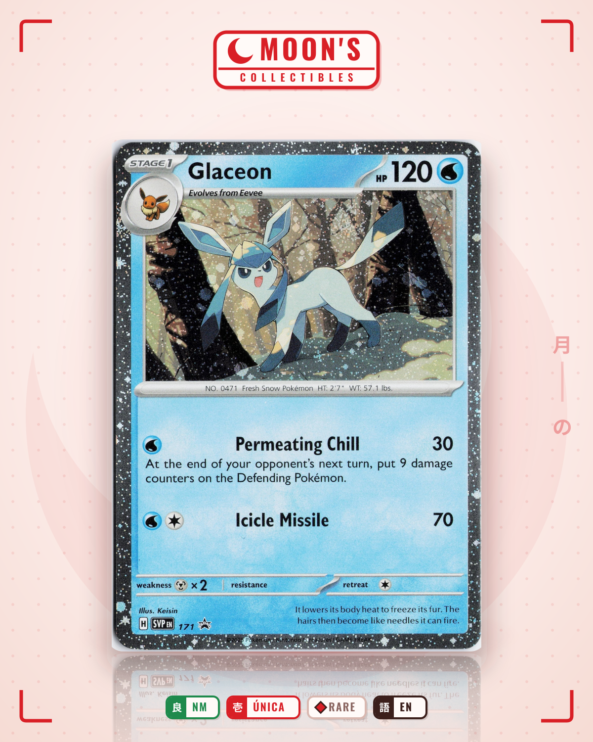 Carta Pokémon Glaceon · Scarlet & Violet Black Star Promos #171 (NM) — pieza única en Moon's Collectibles México