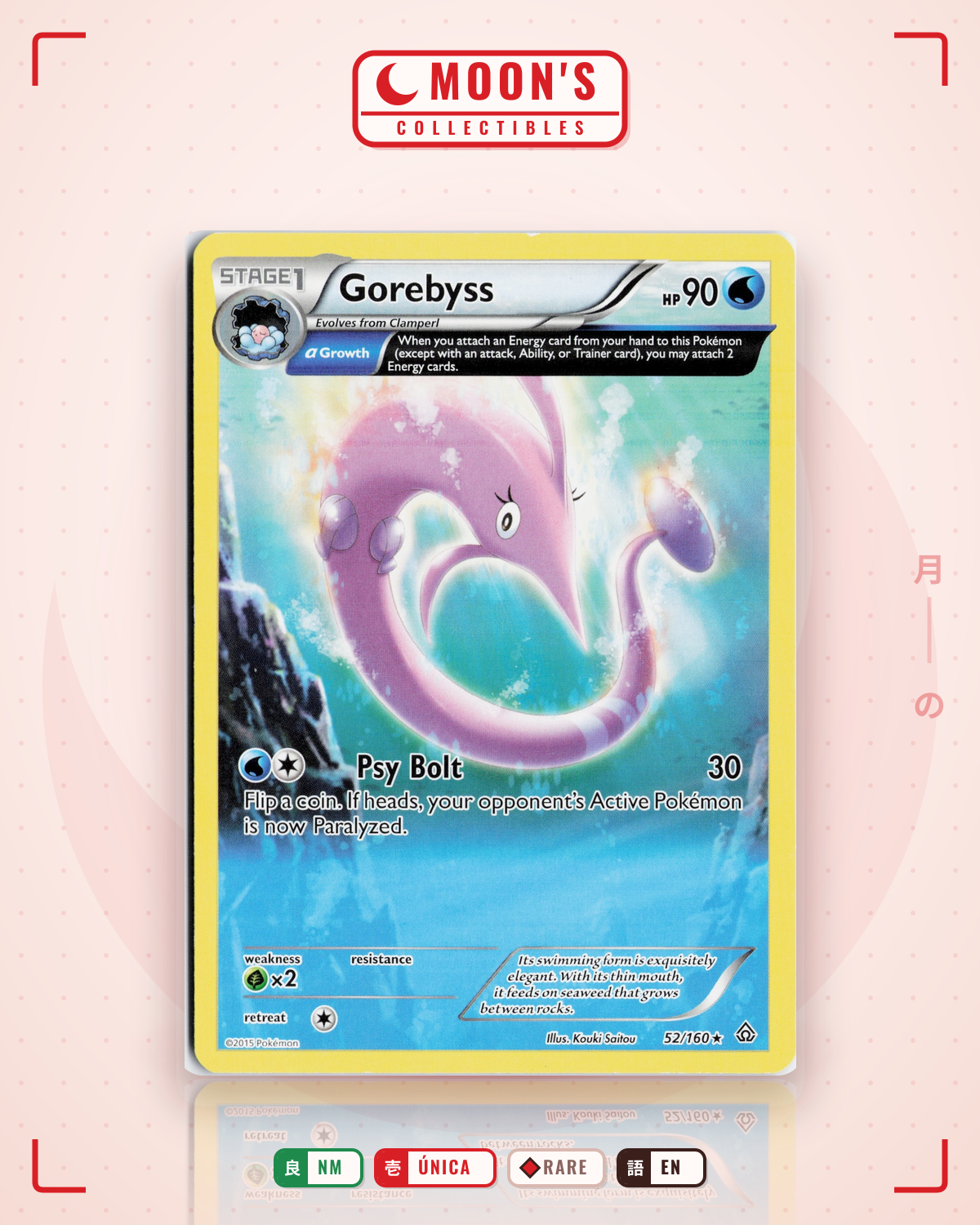 Carta Pokémon Gorebyss · Primal Clash #52/160 (NM) — pieza única en Moon's Collectibles México
