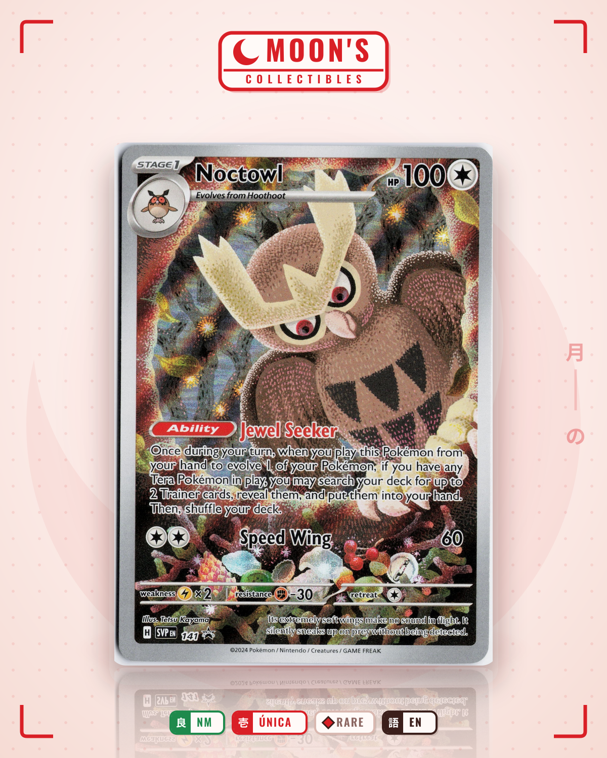 Carta Pokémon Noctowl · Scarlet & Violet Black Star Promos #141 (NM) — pieza única en Moon's Collectibles México