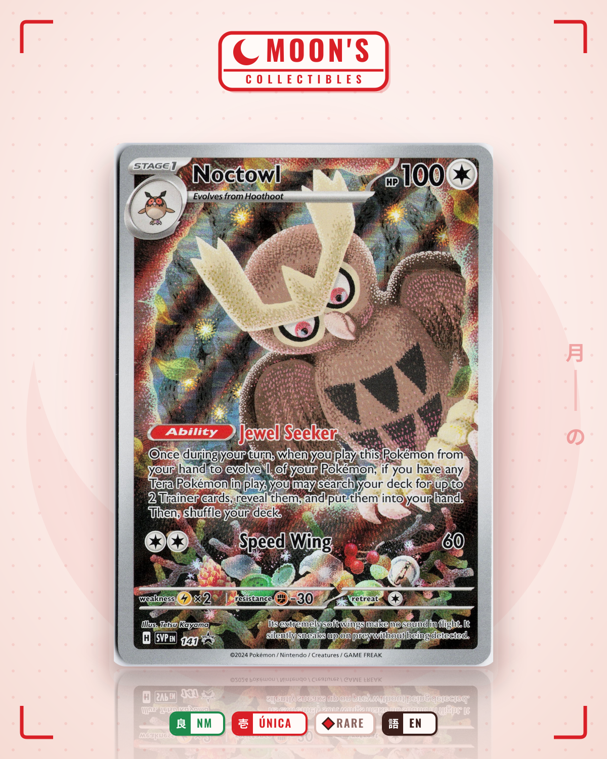 Carta Pokémon Noctowl · Scarlet & Violet Black Star Promos #141 (NM) — pieza única en Moon's Collectibles México