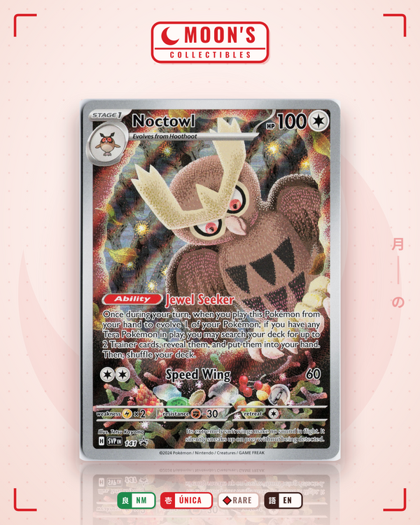 Carta Pokémon Noctowl · Scarlet & Violet Black Star Promos #141 (NM) — pieza única en Moon's Collectibles México