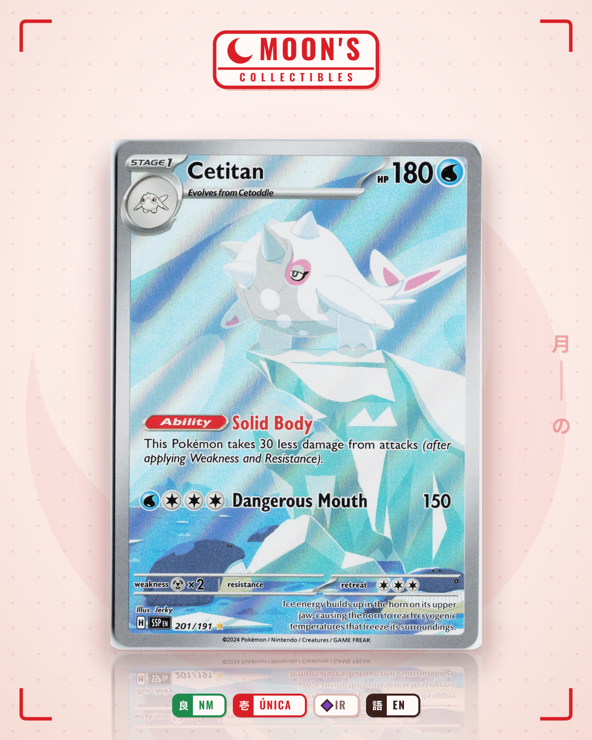 Carta Pokémon Cetitan · Surging Sparks #201/191 (NM) — pieza única en Moon's Collectibles México