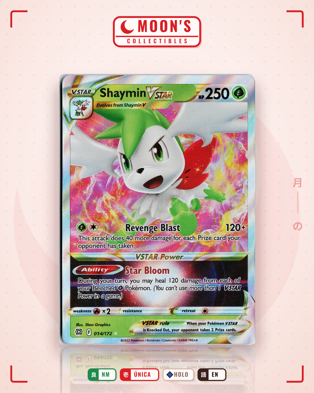 Carta Pokémon Shaymin VSTAR · Brilliant Stars #014/172 (NM) — pieza única en Moon's Collectibles México