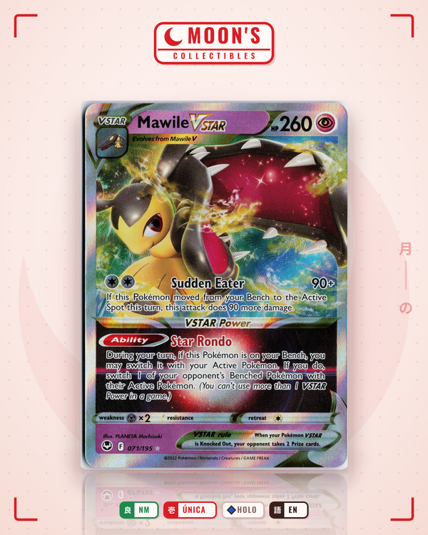 Carta Pokémon Mawile VSTAR · Silver Tempest #071/195 (NM) — pieza única en Moon's Collectibles México