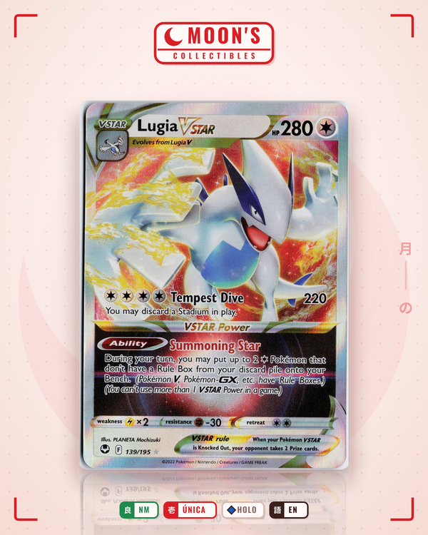 Carta Pokémon Lugia VSTAR · Silver Tempest #139/195 (NM) — pieza única en Moon's Collectibles México
