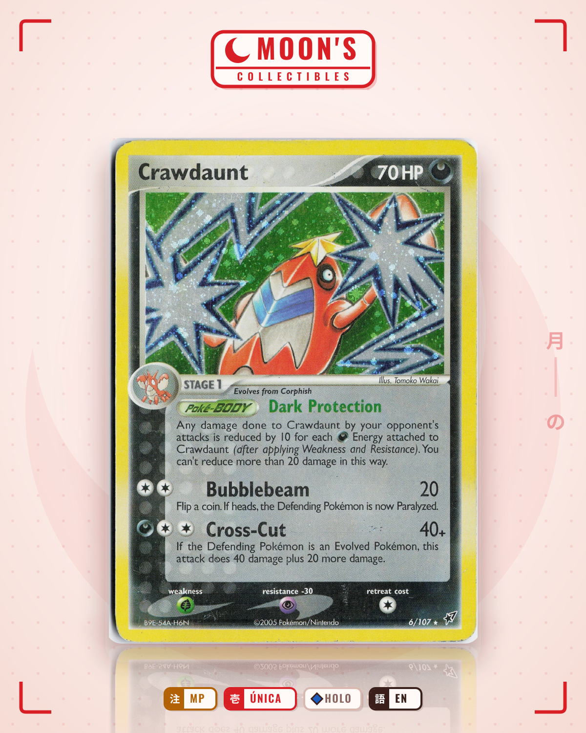 Carta Pokémon Crawdaunt · Deoxys #6/107 (MP) — pieza única en Moon's Collectibles México