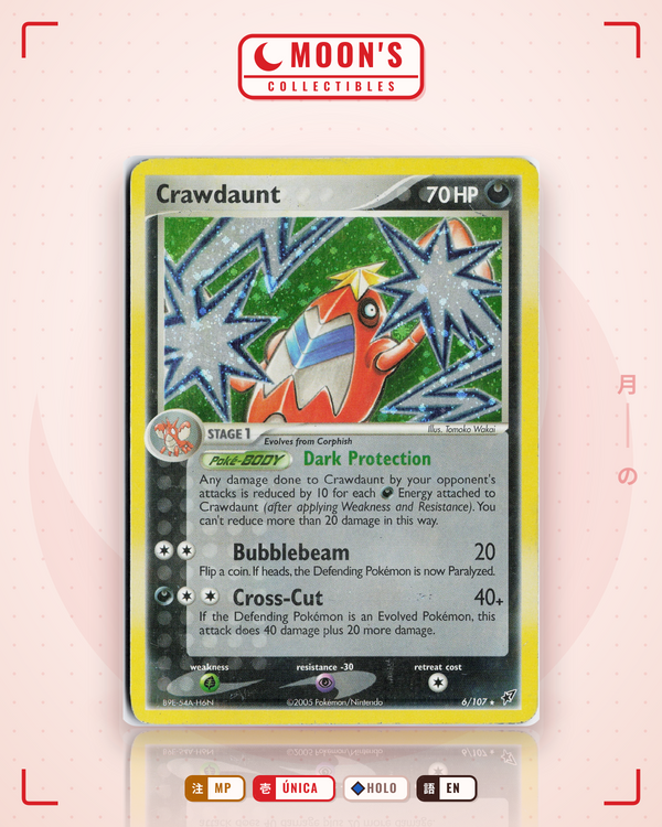 Carta Pokémon Crawdaunt · Deoxys #6/107 (MP) — pieza única en Moon's Collectibles México