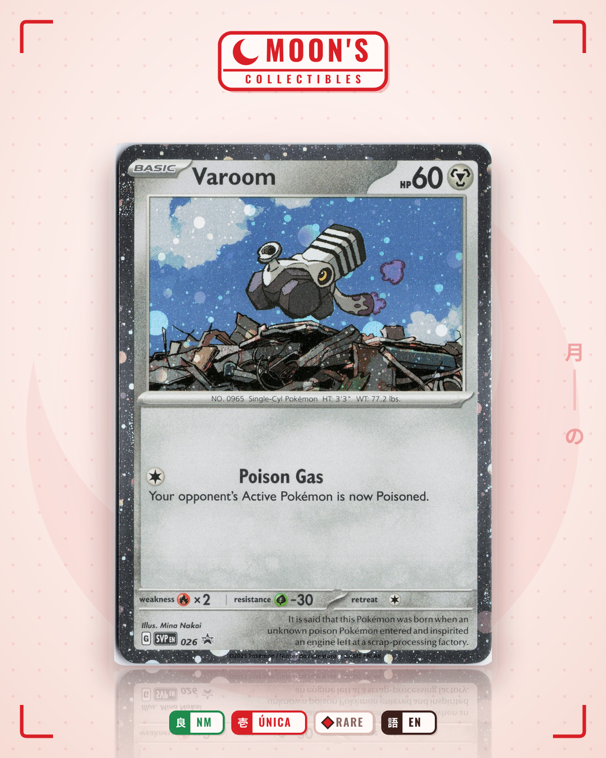 Carta Pokémon Varoom · Scarlet & Violet Black Star Promos #026 (NM) — pieza única en Moon's Collectibles México
