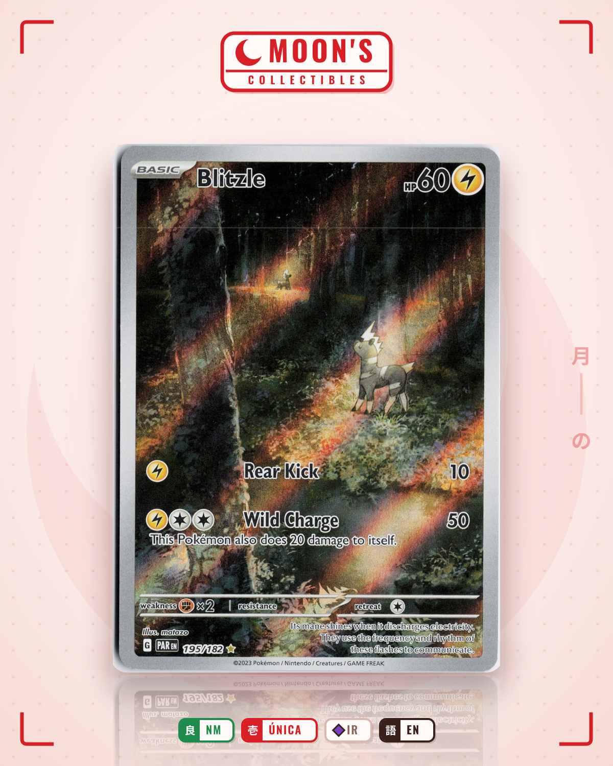 Carta Pokémon Blitzle · Paradox Rift #195/182 (NM) — pieza única en Moon's Collectibles México