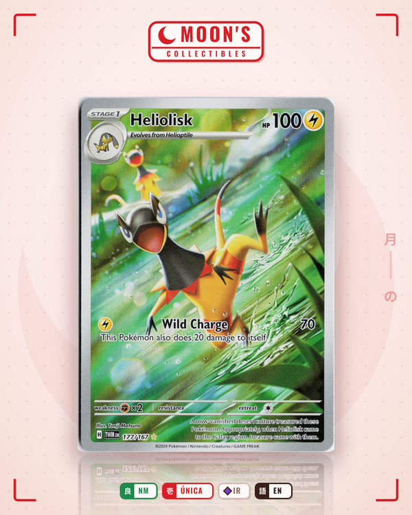 Carta Pokémon Heliolisk · Twilight Masquerade #177/167 (NM) — pieza única en Moon's Collectibles México