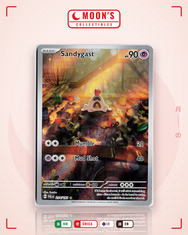 Carta Pokémon Sandygast · Paldea Evolved #214/193 (NM) — pieza única en Moon's Collectibles México