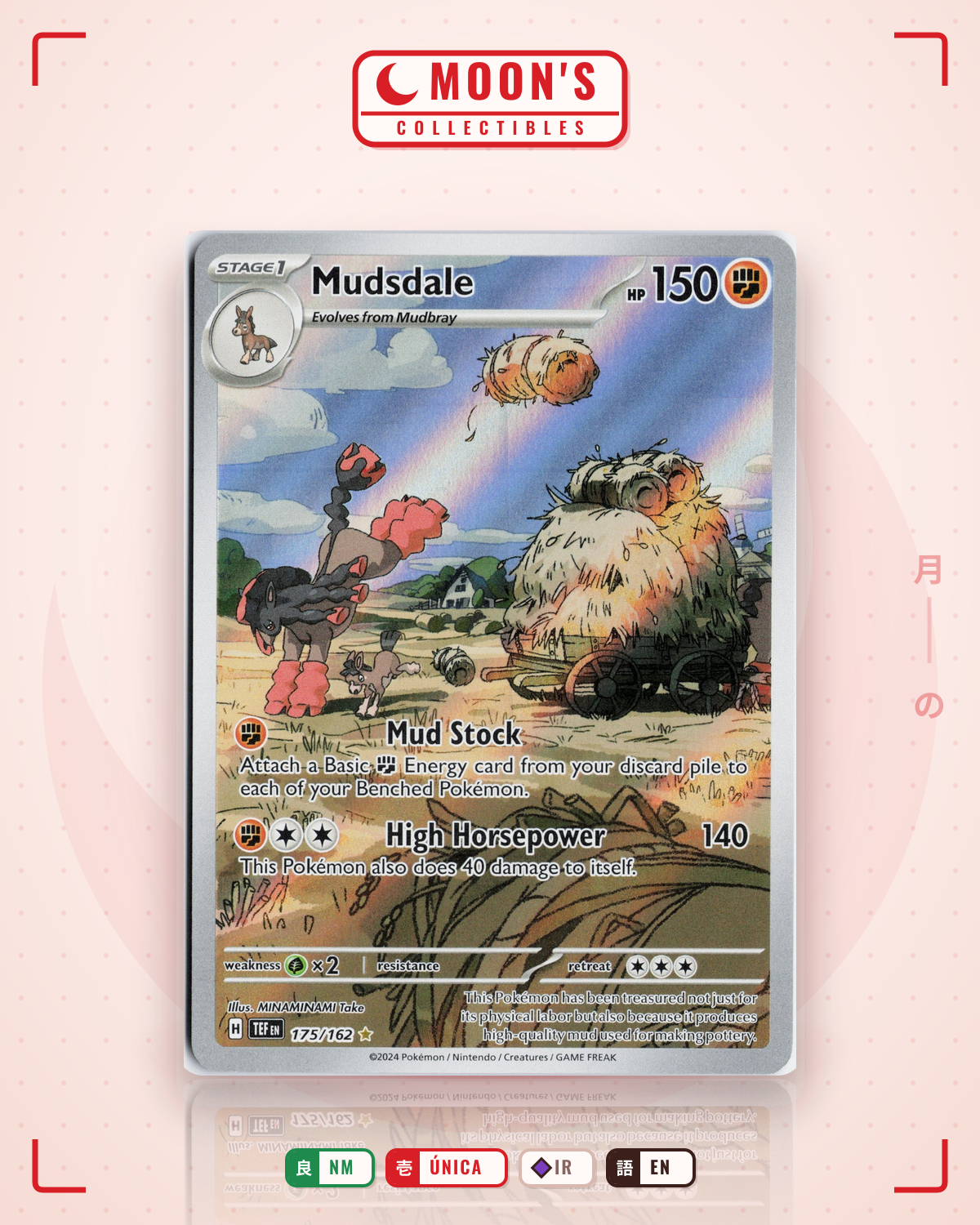 Carta Pokémon Mudsdale · Temporal Forces #175/162 (NM) — pieza única en Moon's Collectibles México
