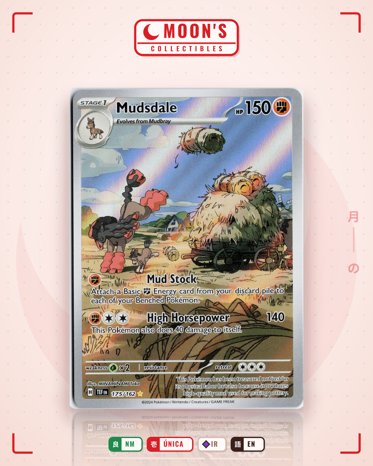 Carta Pokémon Mudsdale · Temporal Forces #175/162 (NM) — pieza única en Moon's Collectibles México
