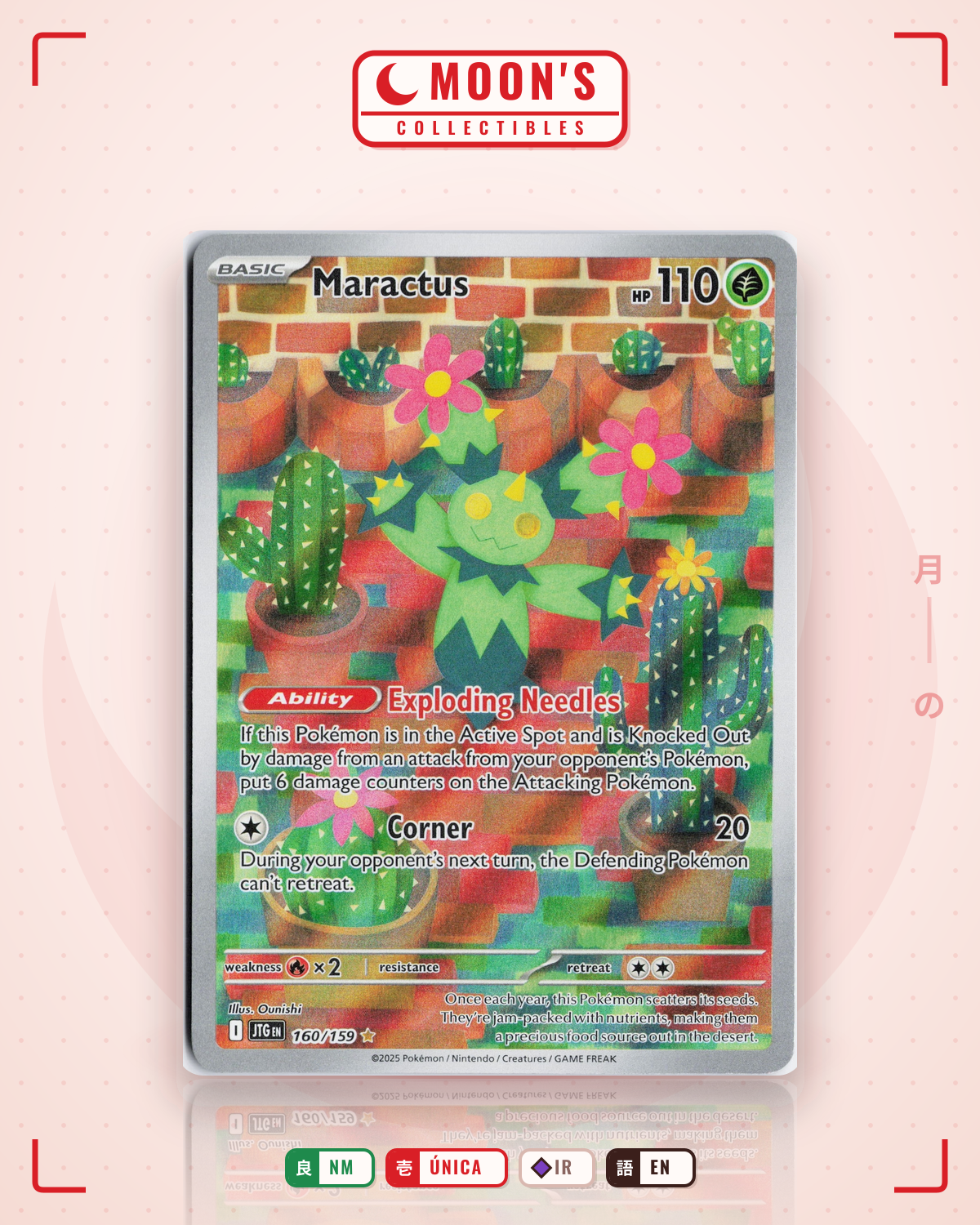 Carta Pokémon Maractus · Journey Together #160/159 (NM) — pieza única en Moon's Collectibles México