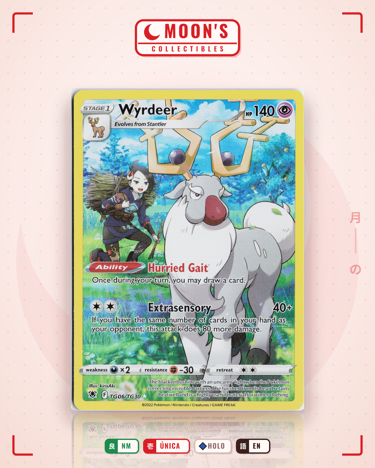 Carta Pokémon Wyrdeer · Astral Radiance Trainer Gallery #TG06/TG30 (NM) — pieza única en Moon's Collectibles México