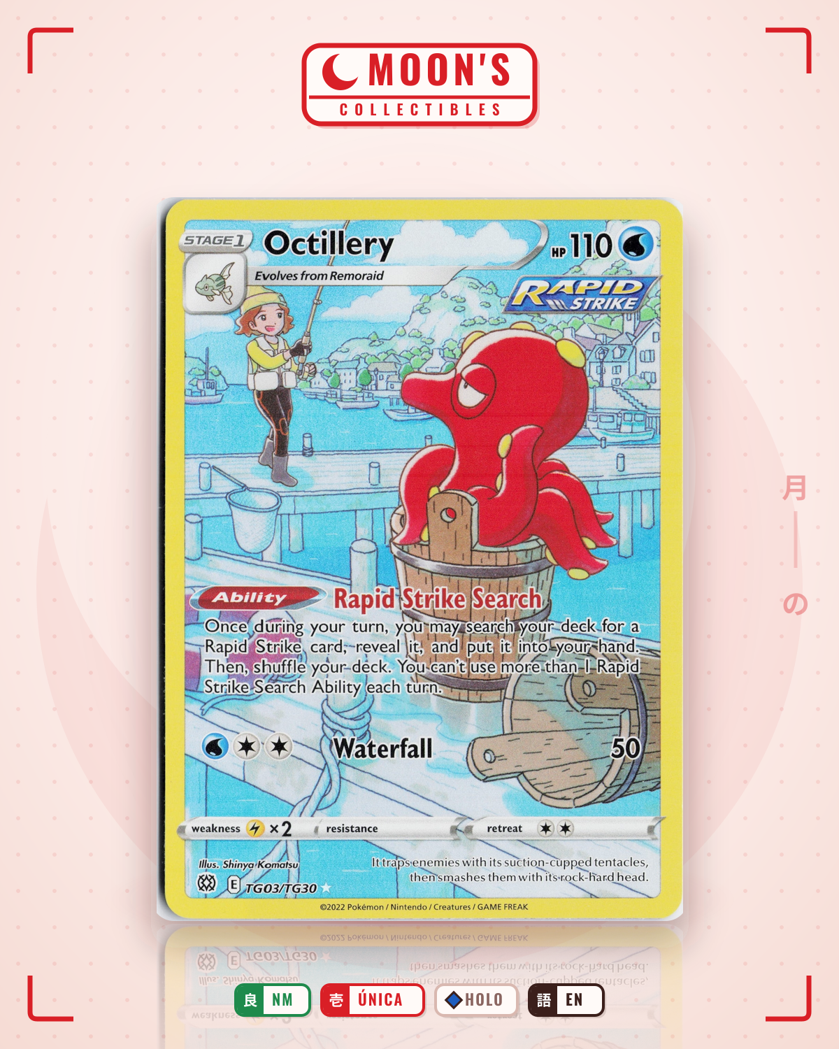 Carta Pokémon Octillery · Brilliant Stars Trainer Gallery #TG03/TG30 (NM) — pieza única en Moon's Collectibles México
