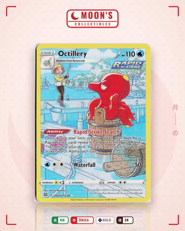 Carta Pokémon Octillery · Brilliant Stars Trainer Gallery #TG03/TG30 (NM) — pieza única en Moon's Collectibles México