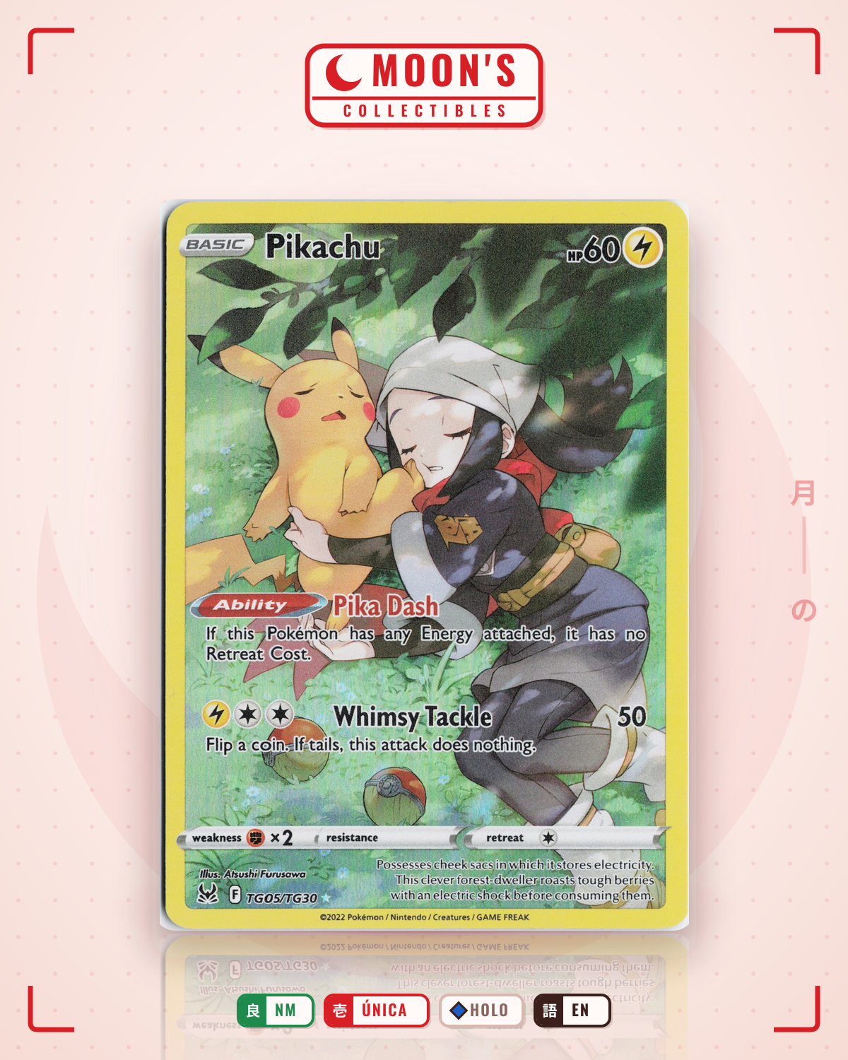 Carta Pokémon Pikachu · Lost Origin Trainer Gallery #TG05/TG30 (NM) — pieza única en Moon's Collectibles México