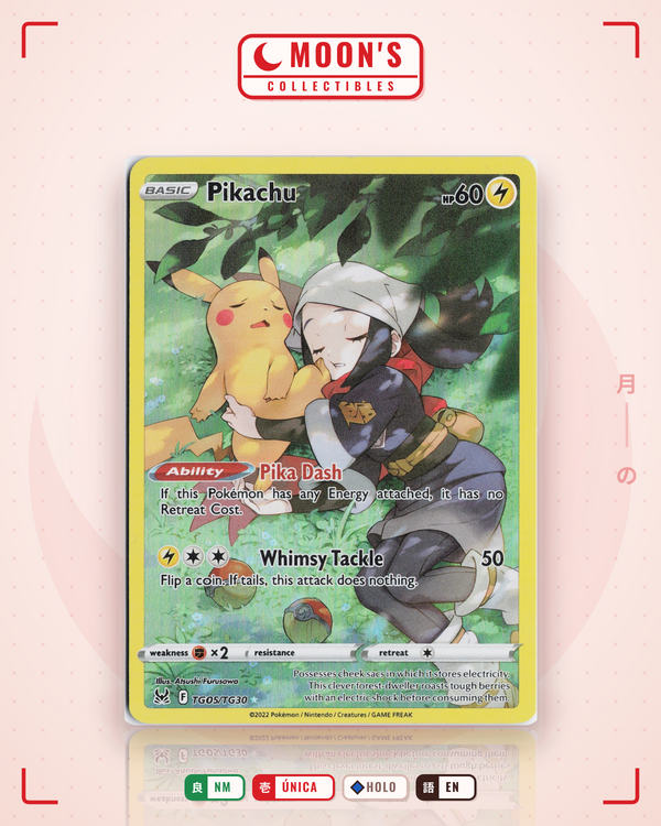 Carta Pokémon Pikachu · Lost Origin Trainer Gallery #TG05/TG30 (NM) — pieza única en Moon's Collectibles México