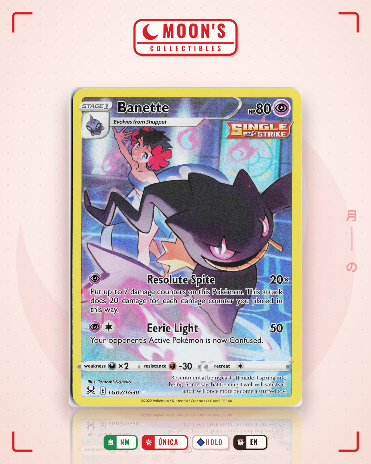 Carta Pokémon Banette · Lost Origin Trainer Gallery #TG07/TG30 (NM) — pieza única en Moon's Collectibles México