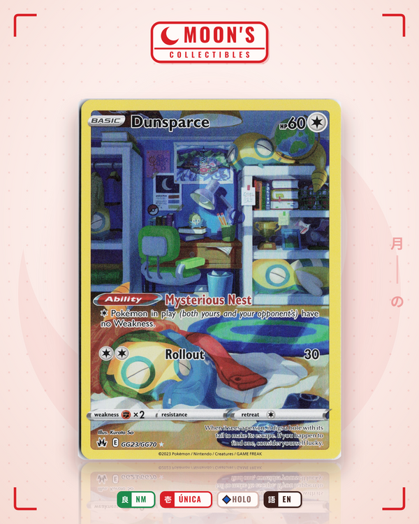 Carta Pokémon Dunsparce · Crown Zenith Galarian Gallery #GG23/GG70 (NM) — pieza única en Moon's Collectibles México
