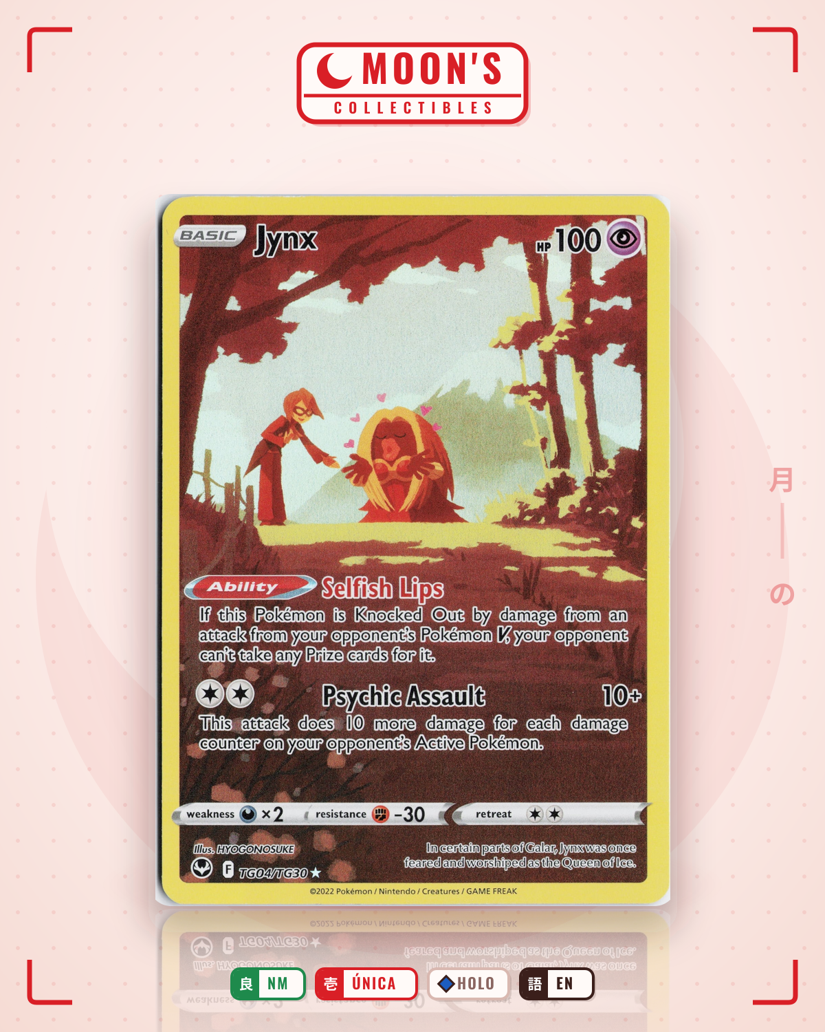 Carta Pokémon Jynx · Silver Tempest Trainer Gallery #TG04/TG30 (NM) — pieza única en Moon's Collectibles México