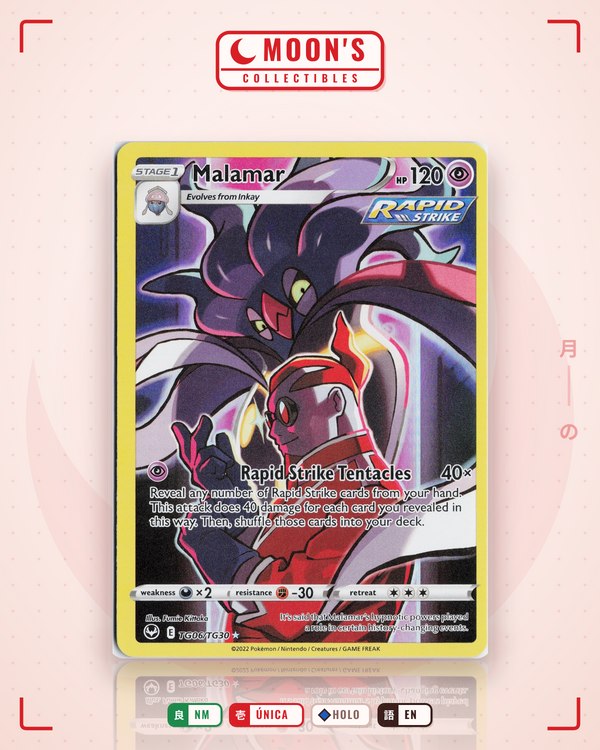 Carta Pokémon Malamar · Silver Tempest Trainer Gallery #TG06/TG30 (NM) — pieza única en Moon's Collectibles México