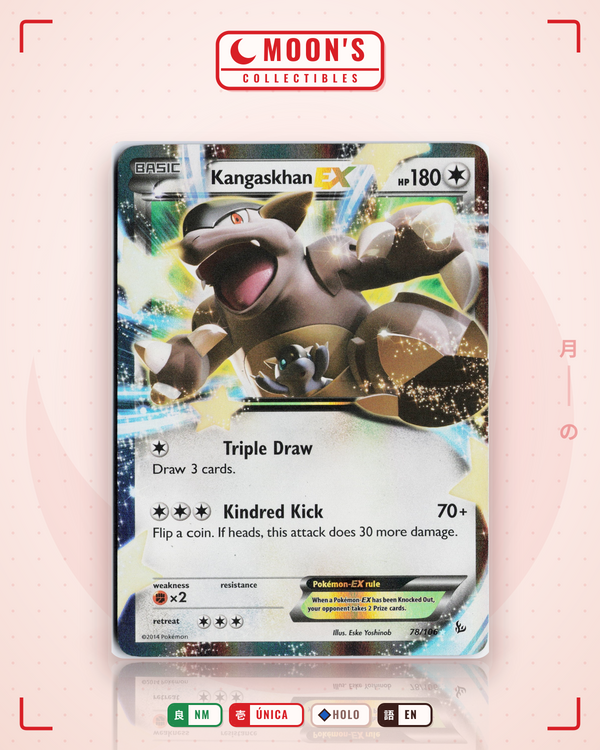 Carta Pokémon Kangaskhan-EX · Flashfire #78/106 (NM) — pieza única en Moon's Collectibles México
