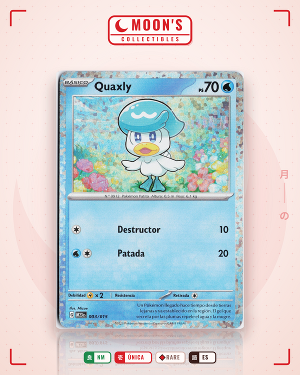 Carta Pokémon Quaxly · McDonald's Collection 2023 #003/015 (NM) — pieza única en Moon's Collectibles México