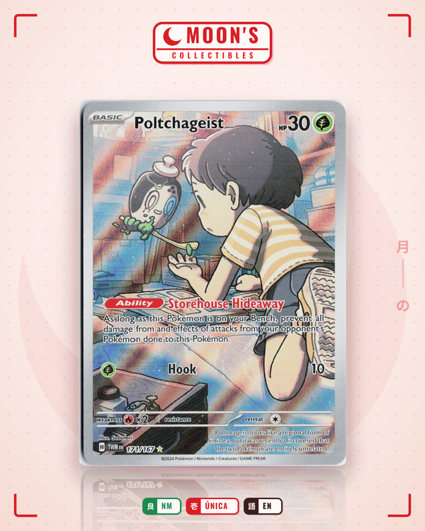 Carta Pokémon Poltchageist · Twilight Masquerade #171/167 (NM) — pieza única en Moon's Collectibles México