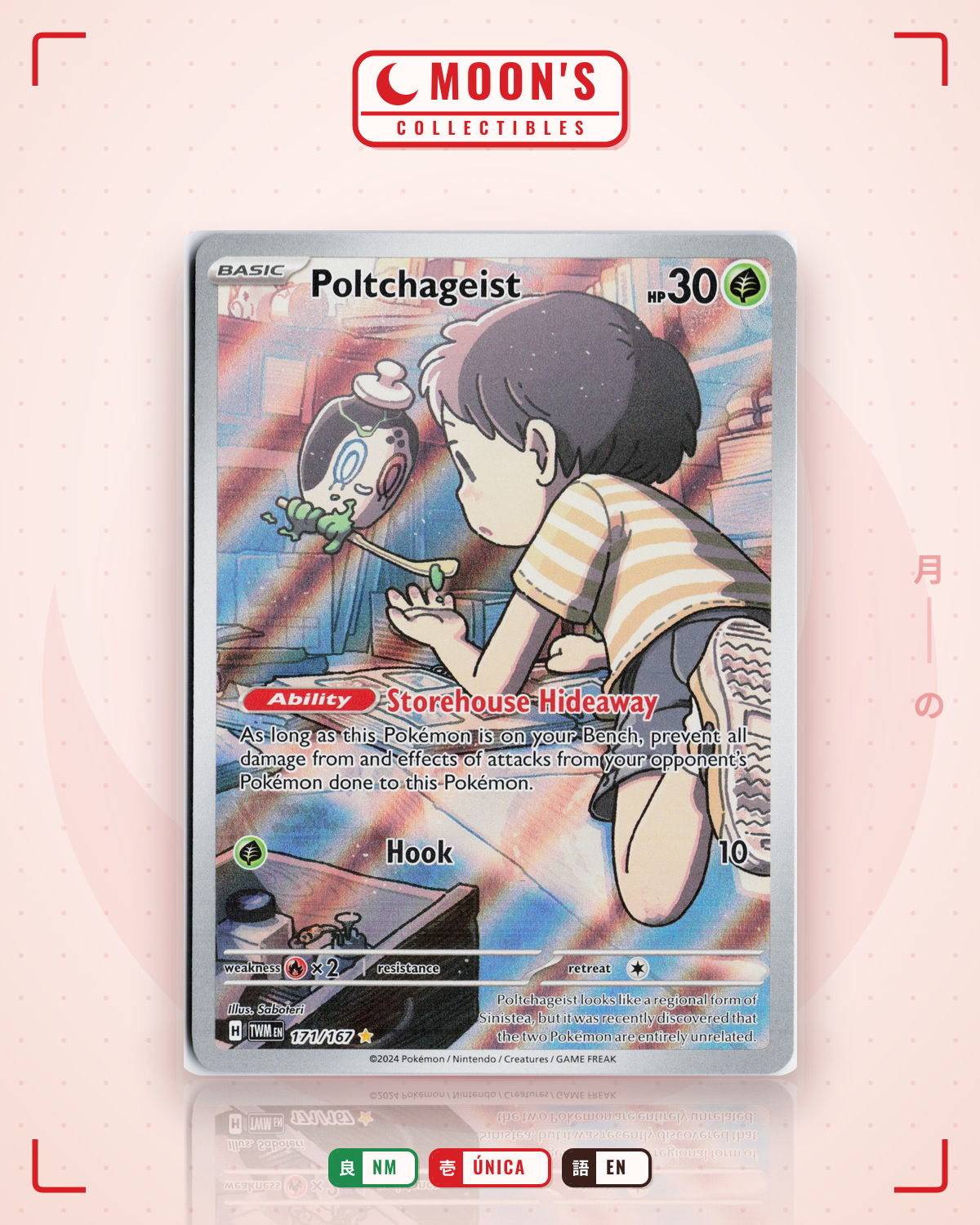Carta Pokémon Poltchageist · Twilight Masquerade #171/167 (NM) — pieza única en Moon's Collectibles México