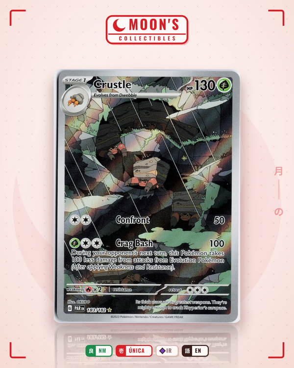 Carta Pokémon Crustle · Paradox Rift #183/182 (NM) — pieza única en Moon's Collectibles México
