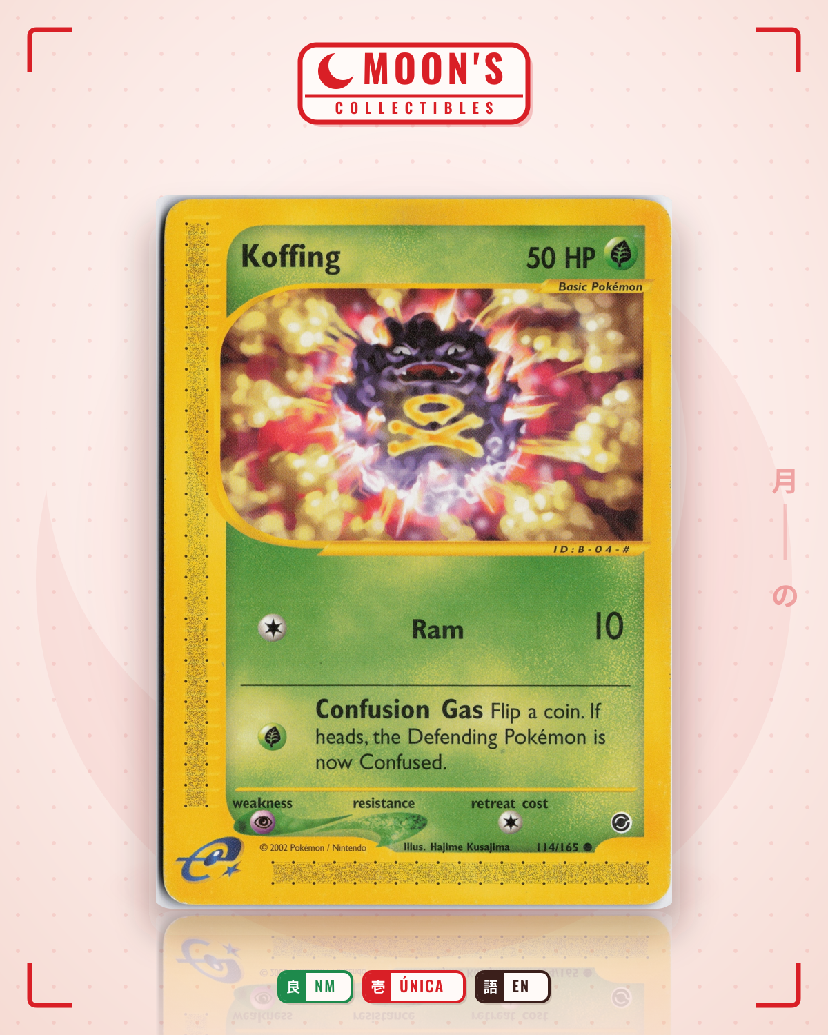 Carta Pokémon Koffing · Expedition Base Set #114/165 (NM) — pieza única en Moon's Collectibles México