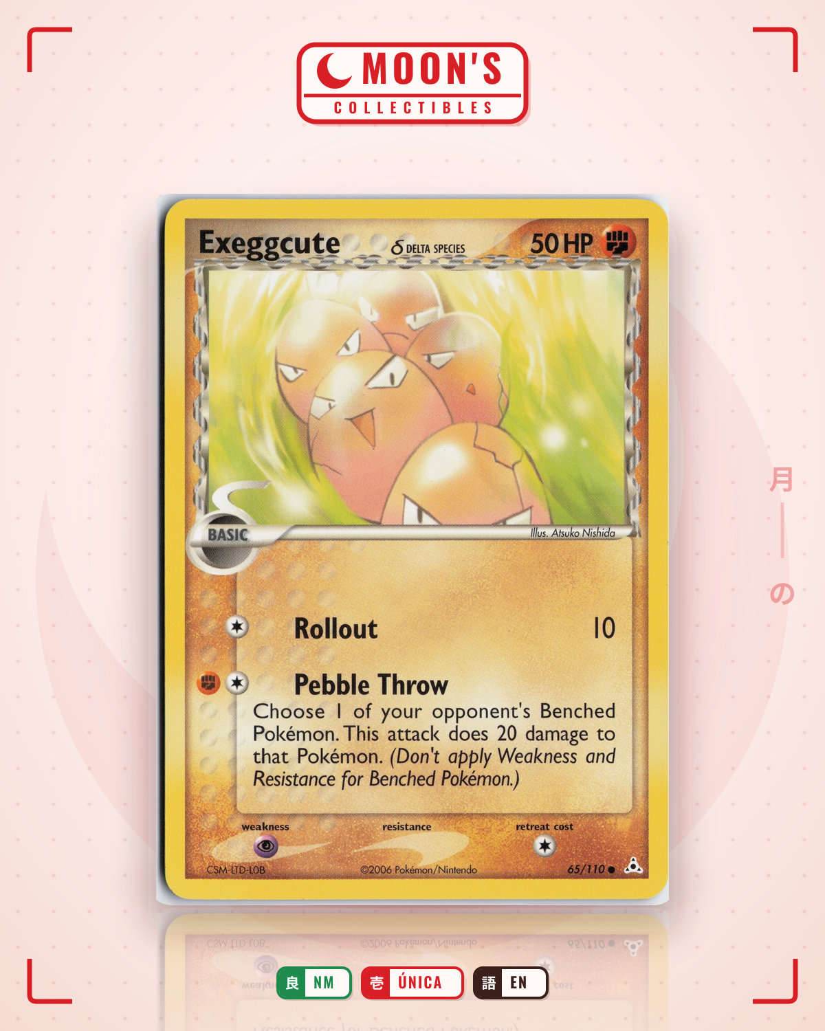 Carta Pokémon Exeggcute δ · Holon Phantoms #65/110 (NM) — pieza única en Moon's Collectibles México