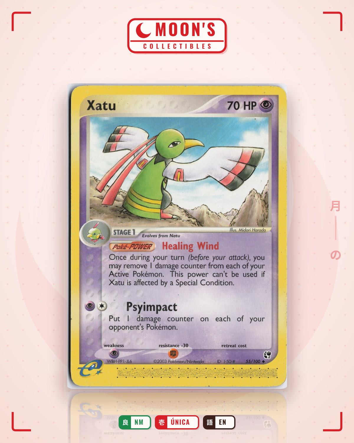 Carta Pokémon Xatu · Sandstorm #55/100 (NM) — pieza única en Moon's Collectibles México