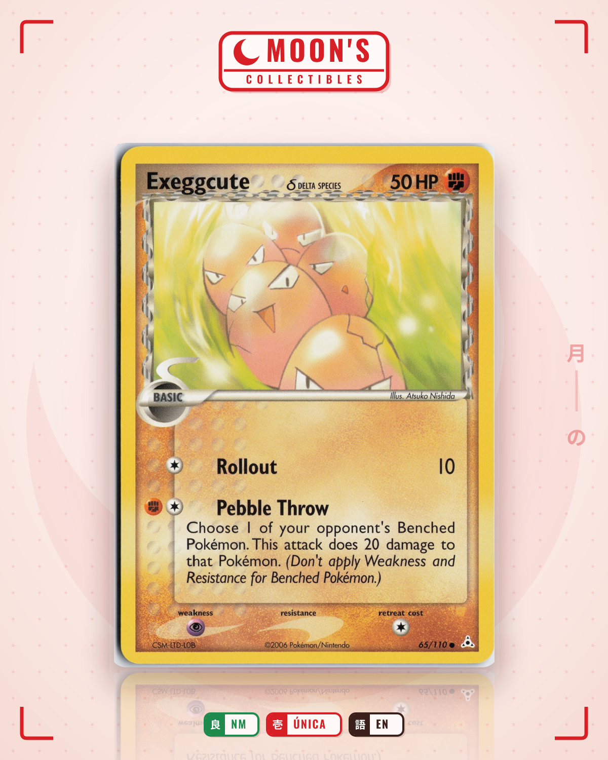 Carta Pokémon Exeggcute δ · Holon Phantoms #65/110 (NM) — pieza única en Moon's Collectibles México