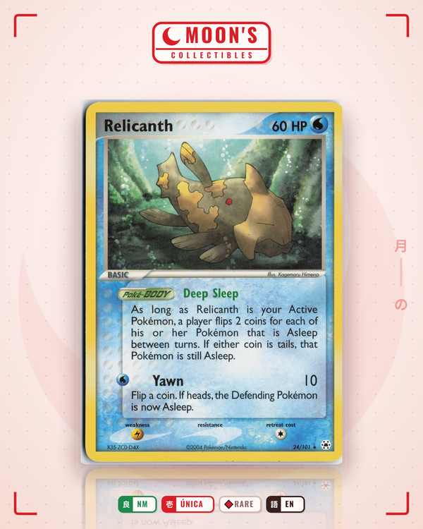 Carta Pokémon Relicanth · Hidden Legends #24/101 (NM) — pieza única en Moon's Collectibles México