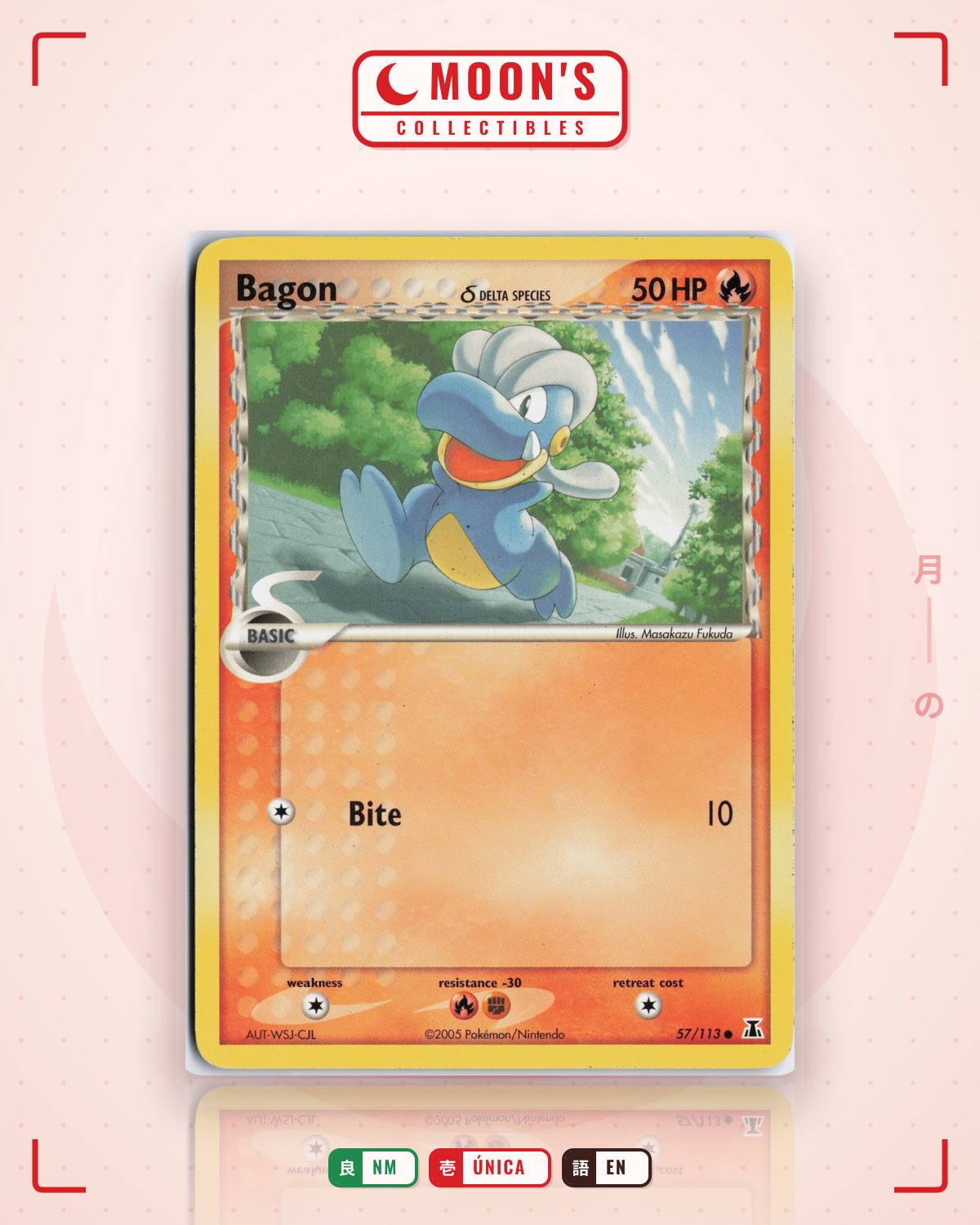 Carta Pokémon Bagon δ · Delta Species #57/113 (NM) — pieza única en Moon's Collectibles México